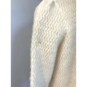 VTG Scandinavian Tundra Wool Knit Cardigan White Sweater Soft Neutral Size M. thumbnail 8