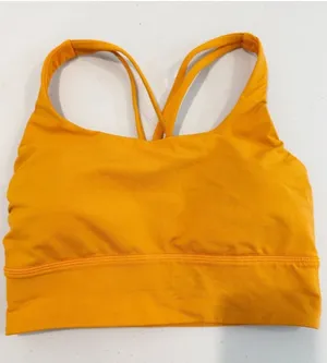 Lululemon Energy Bra Size 4 Orange Longline‎ Medium Support Siren Active Bright thumbnail 1