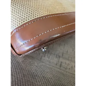 Vintage Dooney & Bourke Woven Canvas Leather Bamboo Handle Satchel Bag Crossbody thumbnail 4