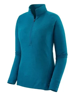 Patagonia Women's Capilene Midweight Zip-Neck Baselayer Top Turquoise S thumbnail 1