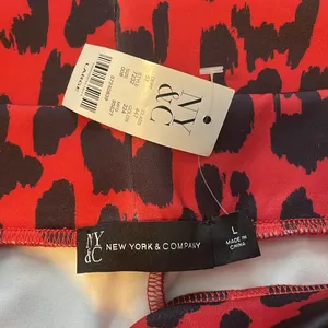 Red cheetah prints pencil skirt thumbnail 3