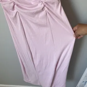Daily Practice Line It Up V-Neck Maxi Dress Pink White Ribbed Size Medium thumbnail 8