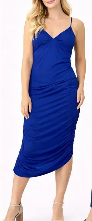 Meshki black ruched bodycon tank dress size small thumbnail 1