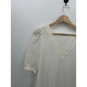 BB Dakota Steve Madden Womens Off White‎ Mini Dress Size M V-Neck Puff Sleeve thumbnail 5