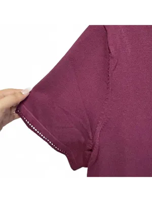 Avenue Purple Short Sleeve Knitted Trim Top Plus Size 18/20 thumbnail 3
