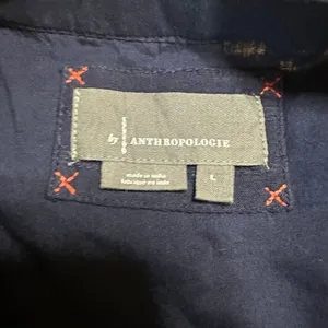 Anthropologie baby doll blouse navy large thumbnail 2