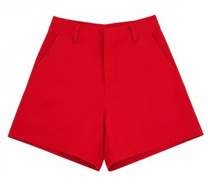 Mare Mare x Anthropologie Red High Waisted Shorts Size M Elastic Back Waist thumbnail 1