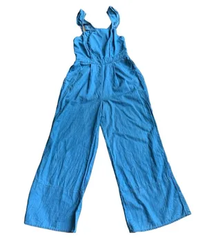 True Craft Wide Leg Denim Cotton Jumpsuit thumbnail 1