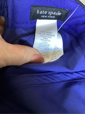 kate spade Wild Blue Iris Bow Baseball Cap with Gold Logo Accent thumbnail 4