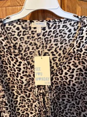 See You Monday Cheetah Print Tie Cardigan thumbnail 3