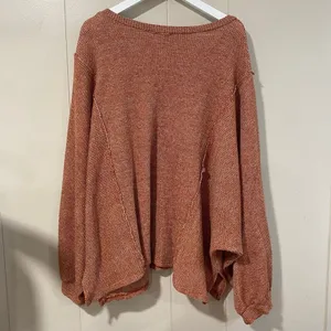 Peach Love California Rust Knit Oversized Sweater Women’s Made in USA thumbnail 2