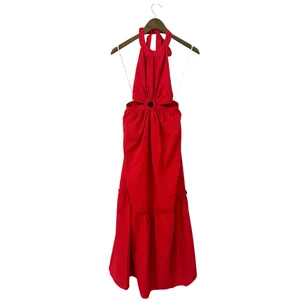 Lulus Island Vacay Red Tie-Back Maxi Dress size Small NWOT thumbnail 5