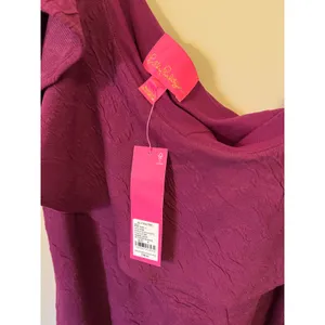 Lilly Pulitzer Boudreaux One Shoulder Knit Jacquard Mini Dress Cherry Size 8 thumbnail 3
