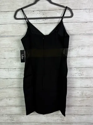 Lulus Little Black Bodycon Dress with Sheer Waist Panels Size Medium thumbnail 4