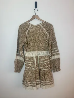 Veronica Beard‎ Addilyn Floral cotton peasant dress with lace trim thumbnail 7