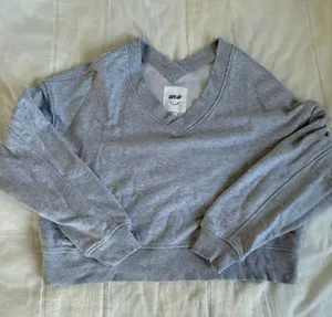 Aerie grey v neck sweatshirt thumbnail 1