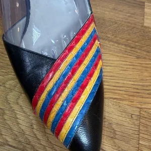 Garolini Vintage Sling Back Heels Rainbow Toe Women's 9.5N Pointed Toe Flawed thumbnail 3