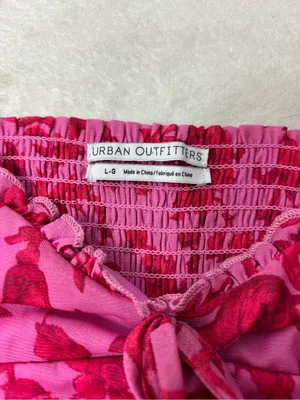Urban Outfitters Pink Floral Mini Dress‎ Short Sleeve Lightweight size L thumbnail 6