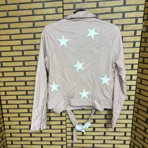 Zenana‎ Blush Star Moto Belted Jacket Size Small thumbnail 3