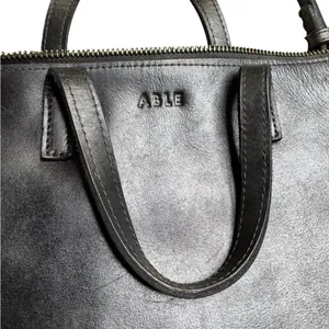 ✨ ABLE Black Leather Crossbody Tote Bag‎ • Convertible Top Handle Purse OS ✨ thumbnail 2