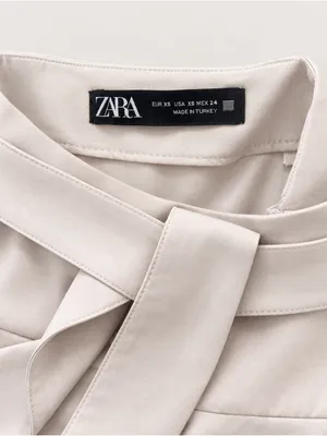 Zara Light Beige Tie-Waist Circle Skirt thumbnail 5