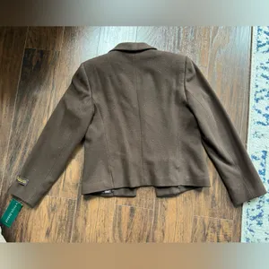 Harvé Bernard Vintage Wool Brown Blazer thumbnail 4