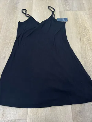 Abercrombie & Fitch Black Ribbed Mini Slip Dress thumbnail 1