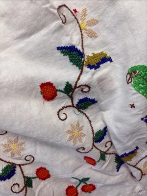 Farm Rio size XL pitanga maxi dress White Embroidered Floral Dress one shoulder thumbnail 7