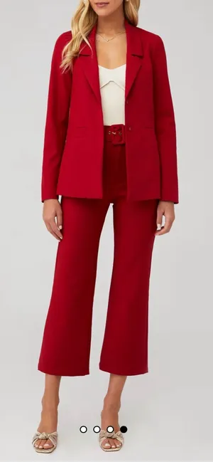 Set of 2 Show Me Your Mumu NWT Red Major Blazer Jacket & Dj Cropped Pants Size S thumbnail 1