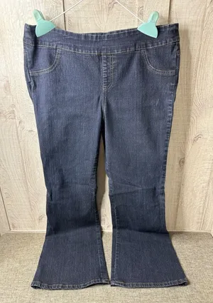 Womens Bootcut Denim Jeans Large Cotton & Polyester Blend Stretch Dark Wash thumbnail 1