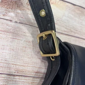Coach‎ Ramblers Legacy Crossbody Bag Black Leather Vintage Turnlock 9061 USA thumbnail 5