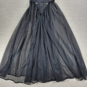 VTG E Bole Gothic Corset Lingerie Dress Small Black Sheer Mesh Maxi Grunge NEW thumbnail 12