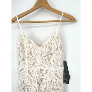 Lulus Midi Dress S White Lace Asymmetrical Hem Bridal Boho Ethereal Romantic thumbnail 8