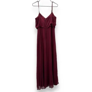 Birdy Grey Gwennie Chiffon Bridesmaid‎ Maxi Dress in Cabernet Red Sz M NEW thumbnail 6