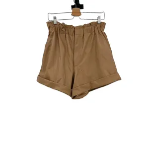 Abercrombie and Fitch Shorts Faux Vegan Leather High Waist Camel‎ Tan Size Large thumbnail 7