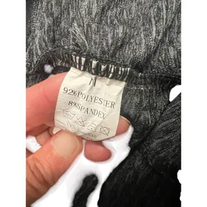 Women Dark Gray Black Textured Scrunch Butt Leggings High Rise Medium thumbnail 3