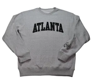 New York Popular Atlanta Crewneck Sweatshirt Gray XL Collegiate Style Pullover thumbnail 1