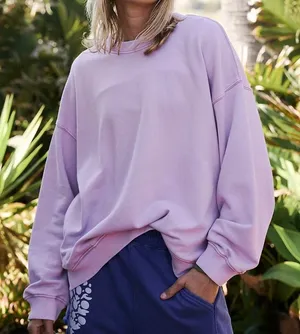 Free People All Star Solid Pullover in Jam Jewel Pink / Purple - NWT thumbnail 1