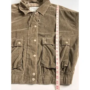 American Eagle Corduroy Bomber Jacket Brown Medium 100% Cotton Relaxed thumbnail 8