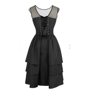 Corset story dress Black Tiered Mesh Size 38 Whimsy Goth thumbnail 3