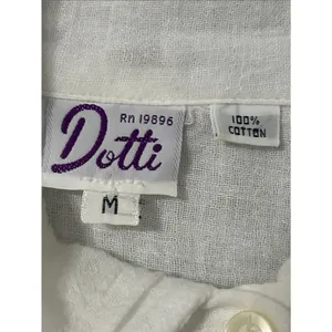 Dotti White Lightweight Button-Front Midi Dress/Shirt Size M Oversized Cotton thumbnail 3