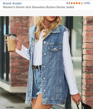 Amazon Denim Vest Blue thumbnail 3