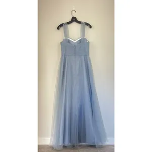Azazie Pleated Bodice Sweetheart Neck Tulle Blue Maxi Bridesmaid Formal Dress 6 thumbnail 9
