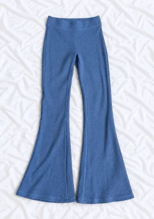 Aerie Blue Ribbed Flare Pants – Size Small thumbnail 1