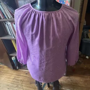 White House Black Market flowy boho S peasant blouse thumbnail 2