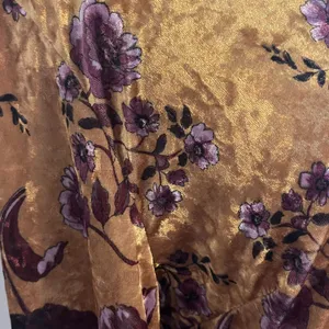 Patrons of Peace Medium Fall Multicolor Floral Print Tie Back Velvet Crop Top thumbnail 4