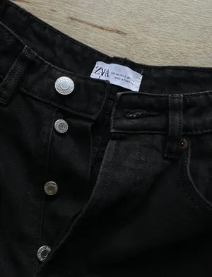 ZARA Black Straight Leg Jeans thumbnail 4