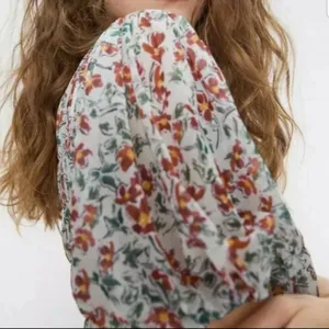 ZARA Smocked Maxi Dress NWT NEW Small Floral Print thumbnail 10