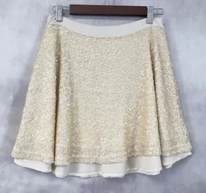 JOA Sequin Mini Skirt Women Medium Champagne Party Disco Going Out Showgirl Glam thumbnail 1
