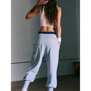 NWT FREE PEOPLE |‎ FP Movement Day Off Pants Joggers Heather Grey Sz L thumbnail 4